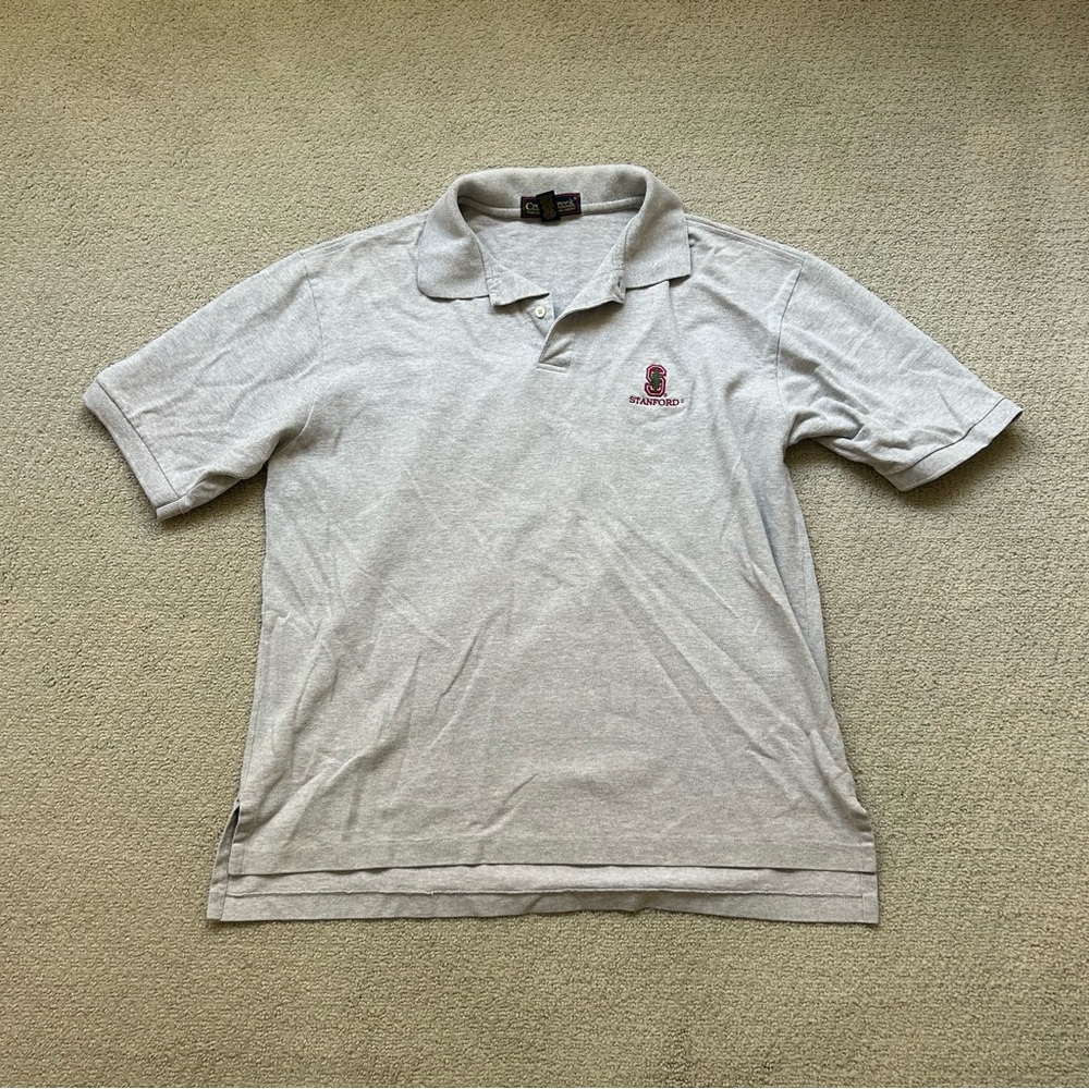 Cross Creek Men’s Polo Stanford University Cardinals Red Patch Size Large